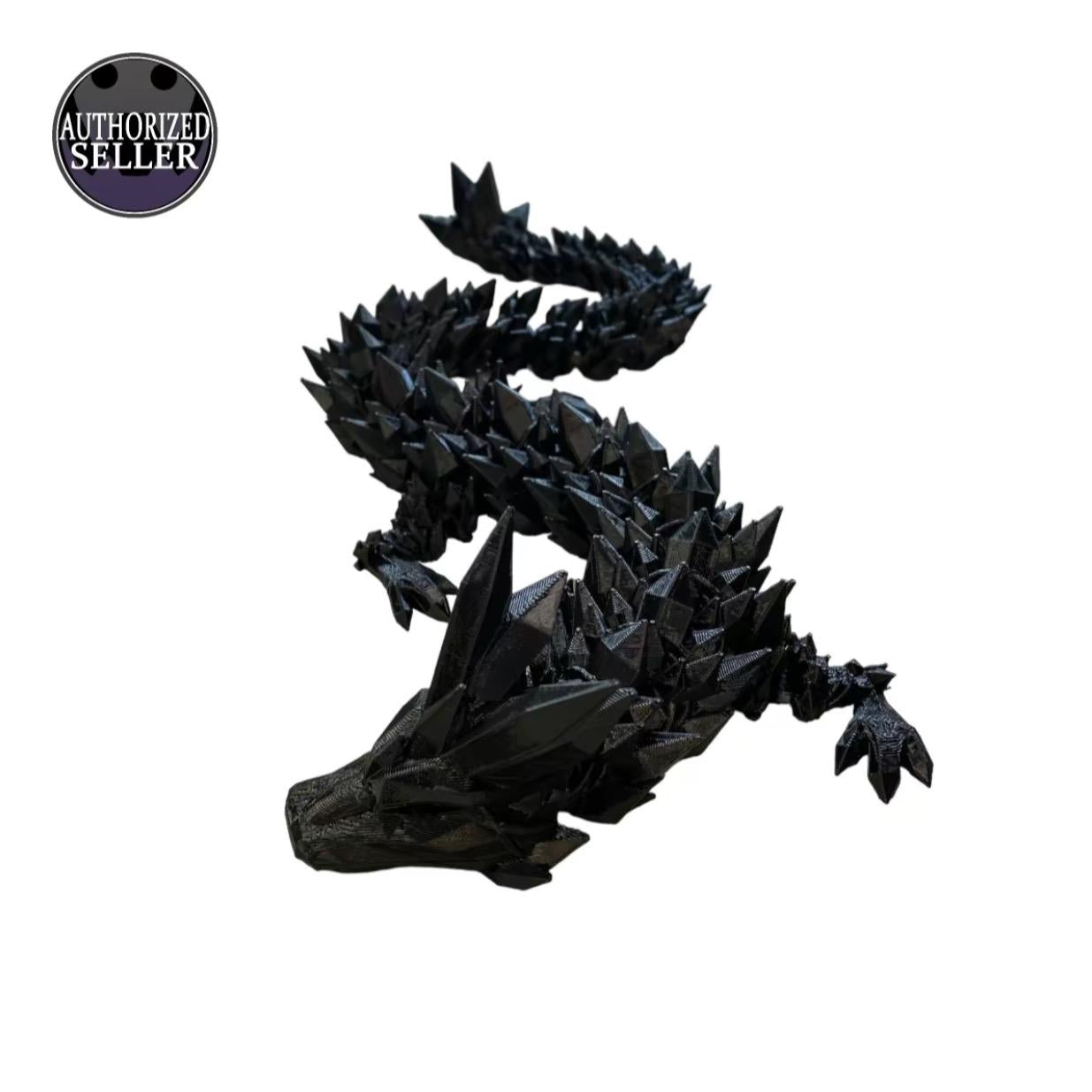 Durable Crystal Flexi-Dragon – Articulated Toy That Floats – 3D Printed in Rainbow – Small to MEGA Sizes