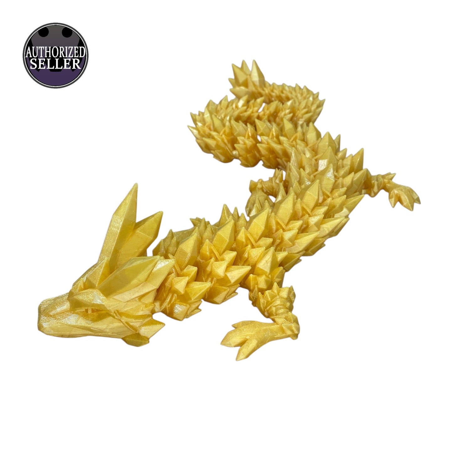 Durable Crystal Flexi-Dragon – Articulated Toy That Floats – 3D Printed in Rainbow – Small to MEGA Sizes