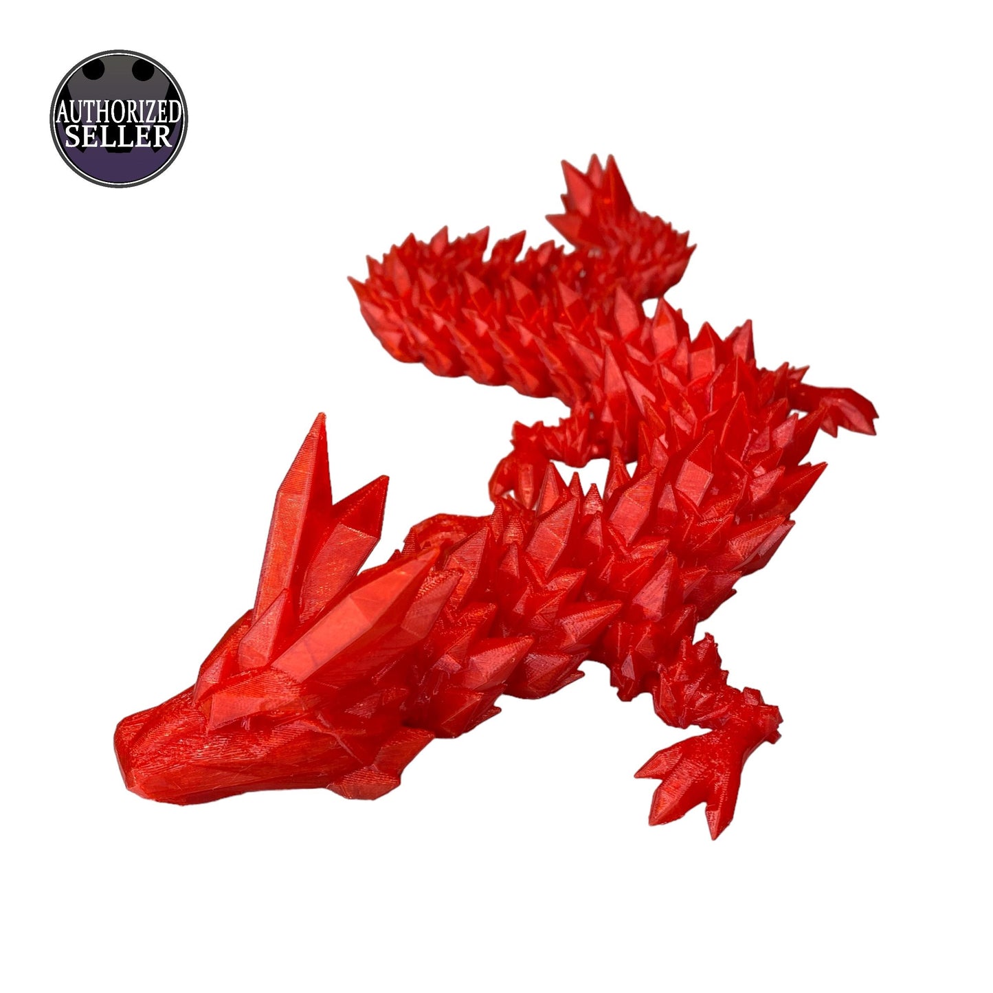 Durable Crystal Flexi-Dragon – Articulated Toy That Floats – 3D Printed in Rainbow – Small to MEGA Sizes