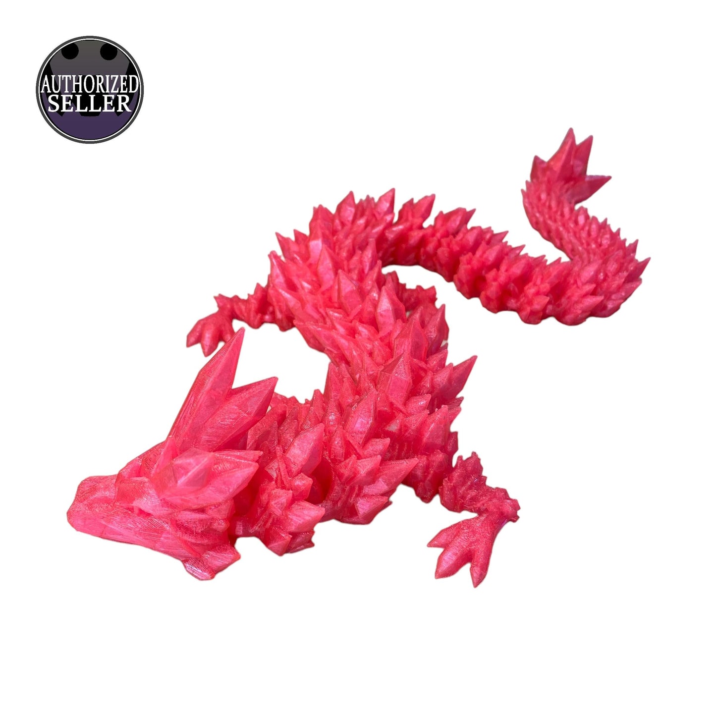 Durable Crystal Flexi-Dragon – Articulated Toy That Floats – 3D Printed in Rainbow – Small to MEGA Sizes
