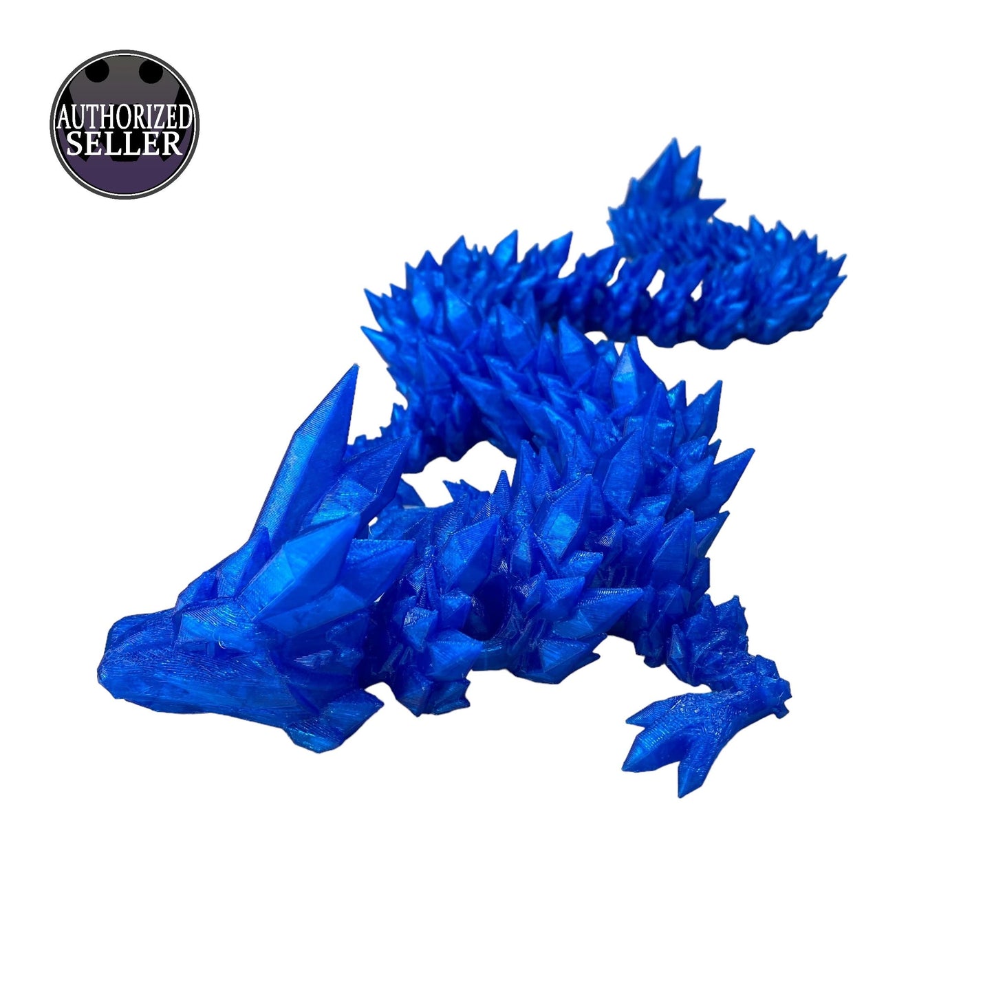 Durable Crystal Flexi-Dragon – Articulated Toy That Floats – 3D Printed in Rainbow – Small to MEGA Sizes