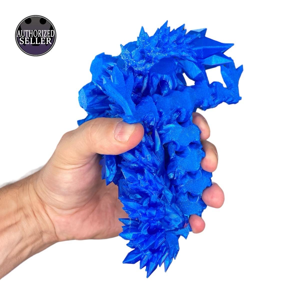 Durable Crystal Flexi-Dragon – Articulated Toy That Floats – 3D Printed in Rainbow – Small to MEGA Sizes