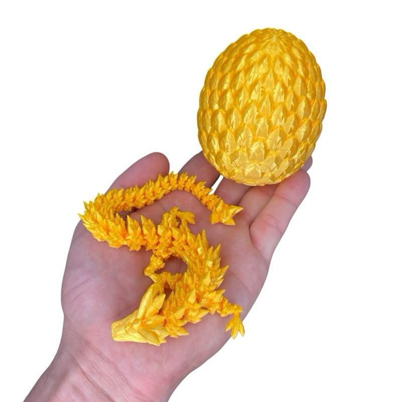 Crystal Dragon & Egg – Poseable 3D Printed Toy | Mystery or Choose Your Color – Collectible Figurine Gift