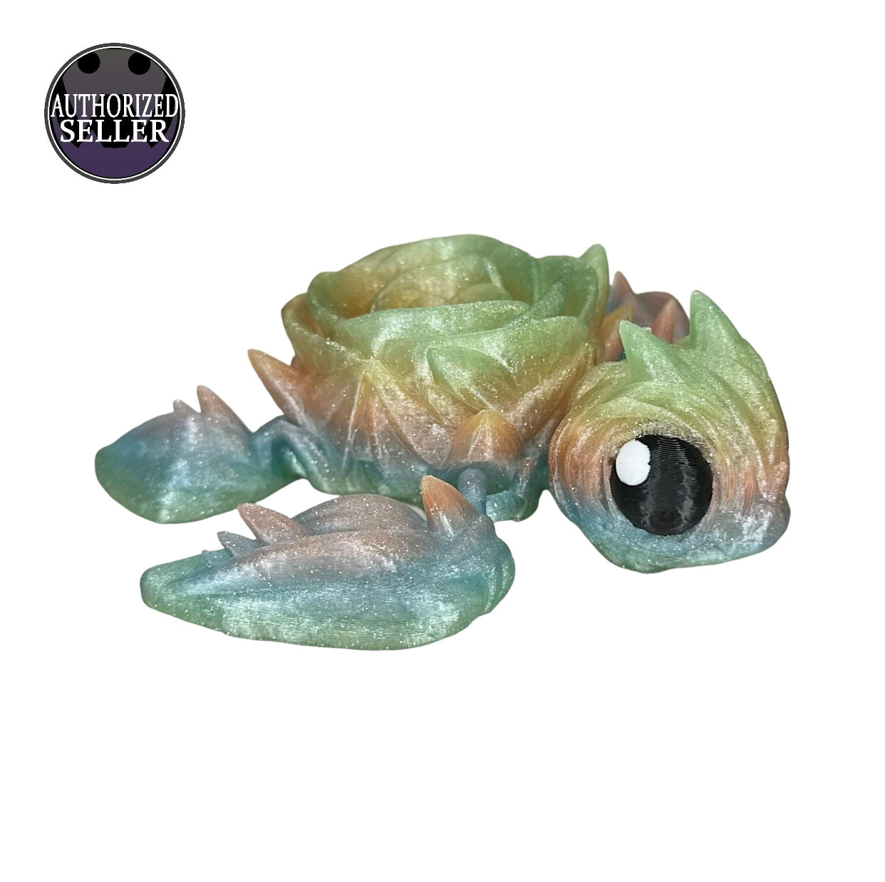 Rainbow Rose Turtle – Articulated 3D Figurine | Small to Mega – Pastel, Silky, Glitter