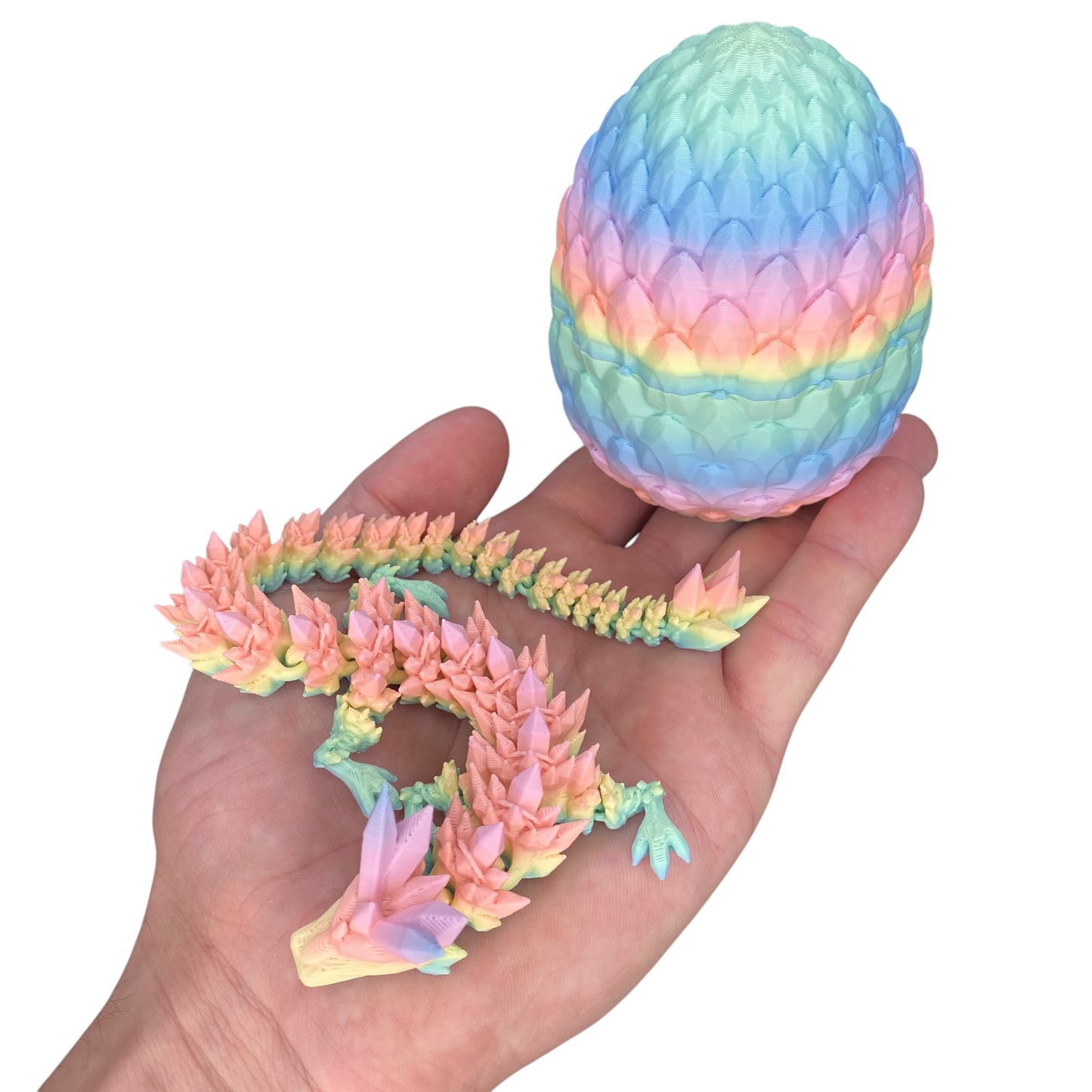 Crystal Dragon & Egg – Poseable 3D Printed Toy | Mystery or Choose Your Color – Collectible Figurine Gift