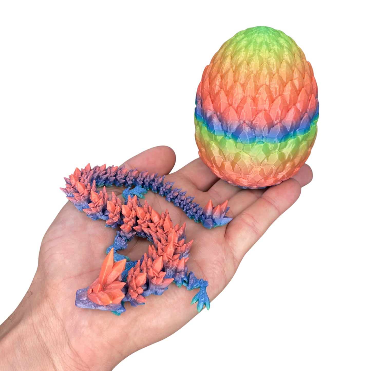 Crystal Dragon & Egg – Poseable 3D Printed Toy | Mystery or Choose Your Color – Collectible Figurine Gift