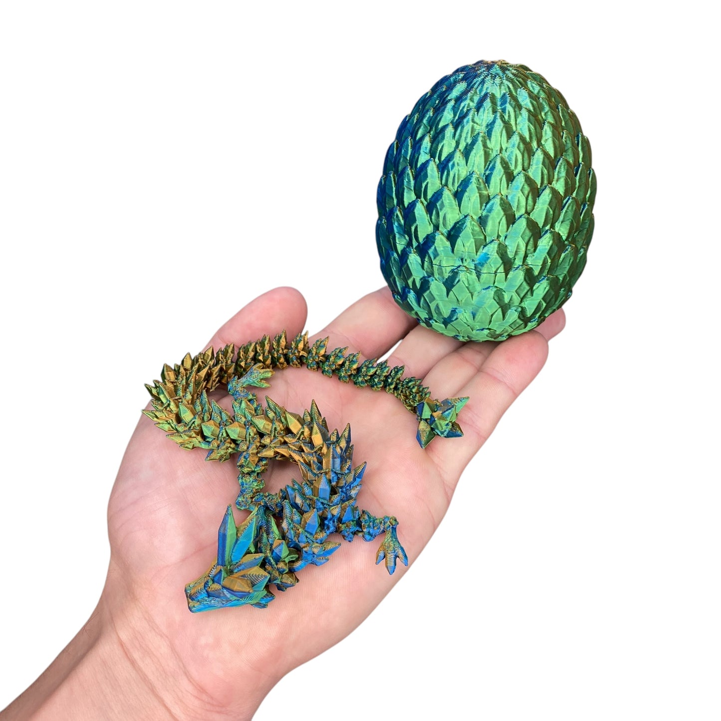 Crystal Dragon & Egg – Poseable 3D Printed Toy | Mystery or Choose Your Color – Collectible Figurine Gift