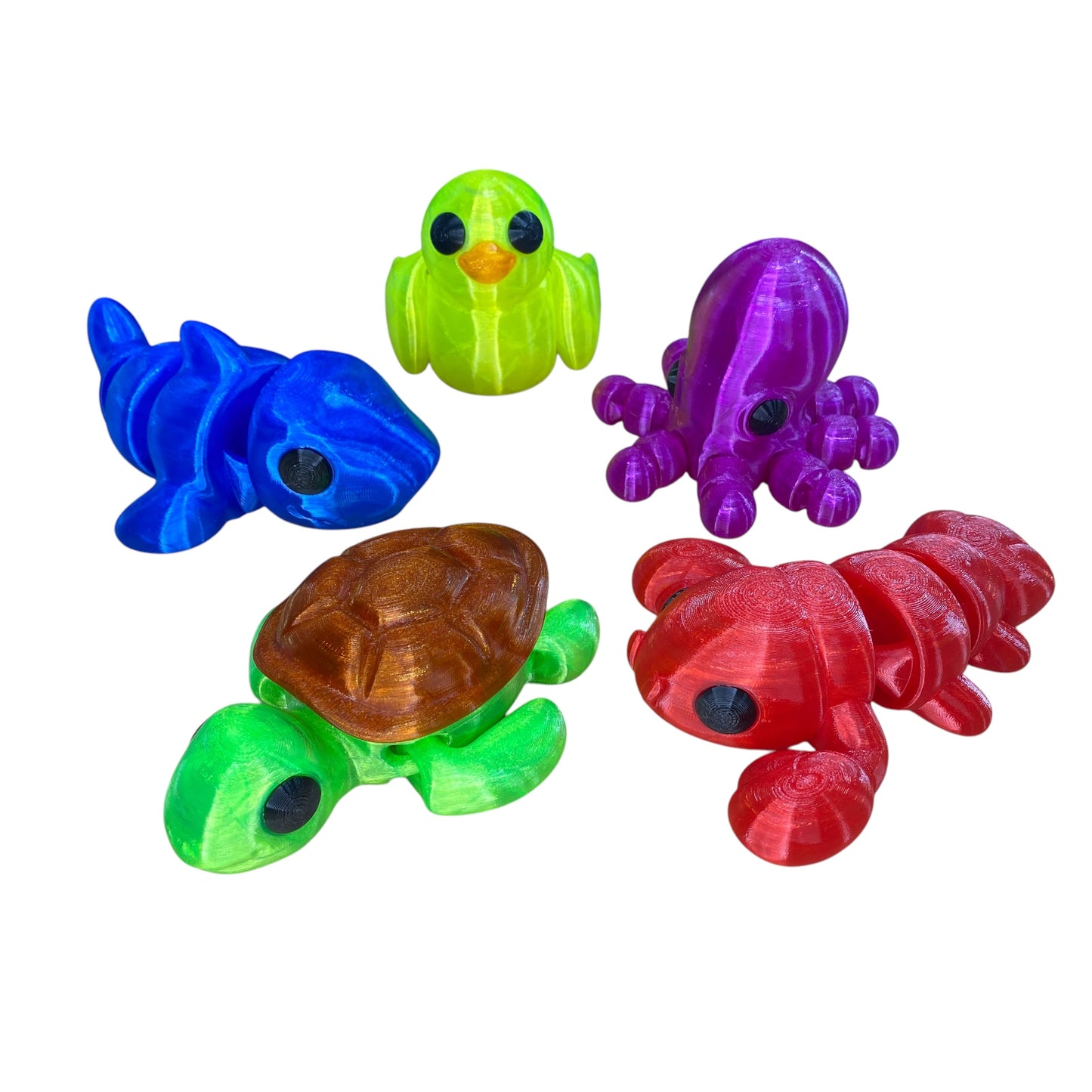 Splash Squad – Floating Ocean Animal Toys – Articulated Summer Figurines for Pool, Bath & Display
