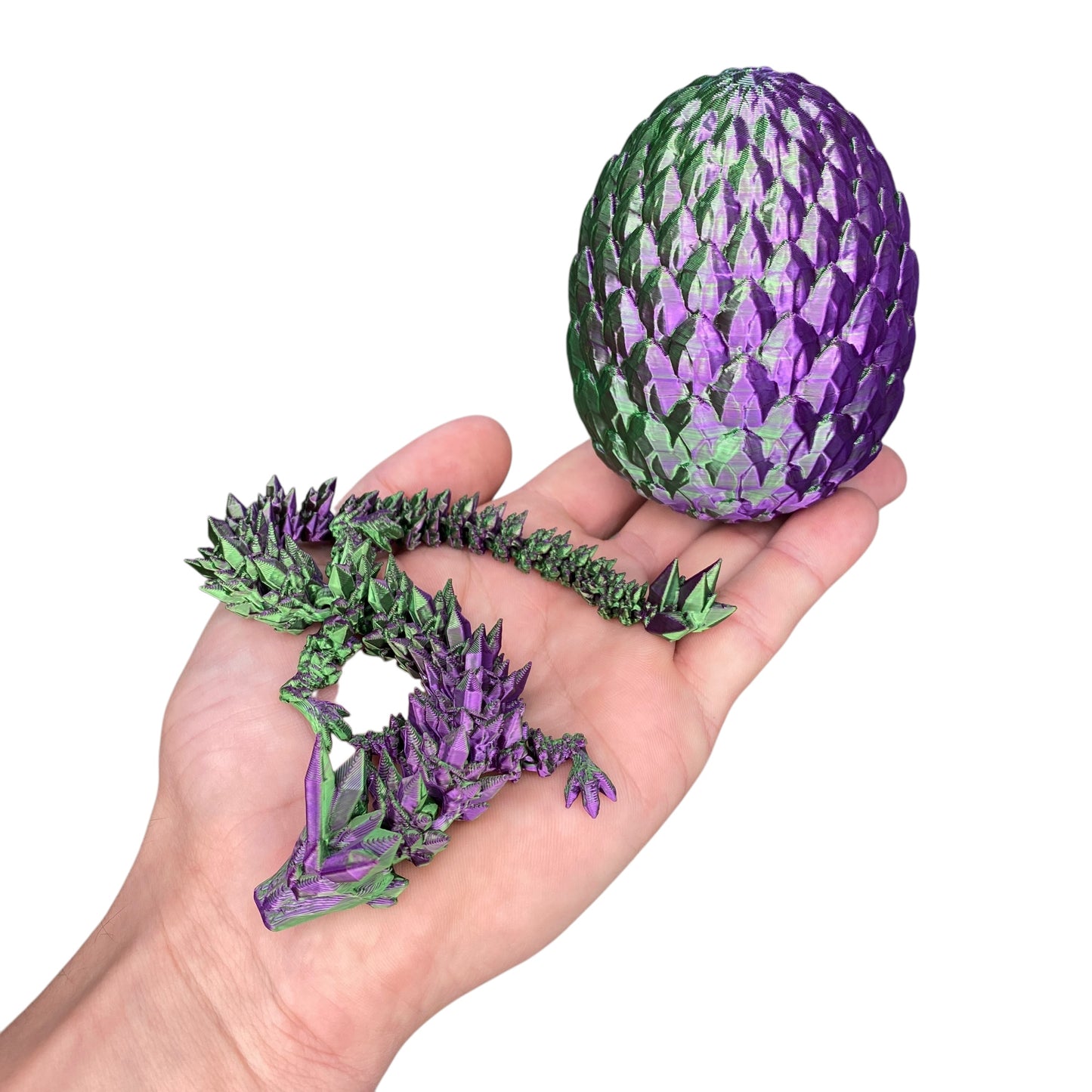 Crystal Dragon & Egg – Poseable 3D Printed Toy | Mystery or Choose Your Color – Collectible Figurine Gift