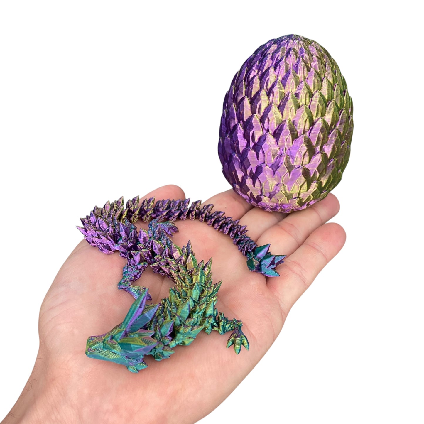 Crystal Dragon & Egg – Poseable 3D Printed Toy | Mystery or Choose Your Color – Collectible Figurine Gift