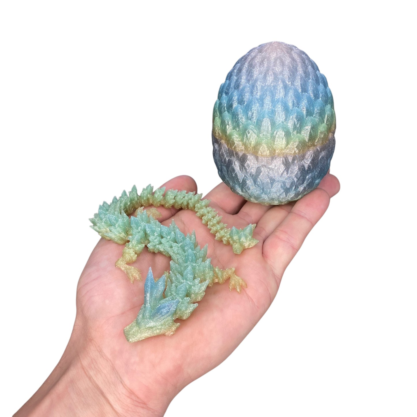 Crystal Dragon & Egg – Poseable 3D Printed Toy | Mystery or Choose Your Color – Collectible Figurine Gift