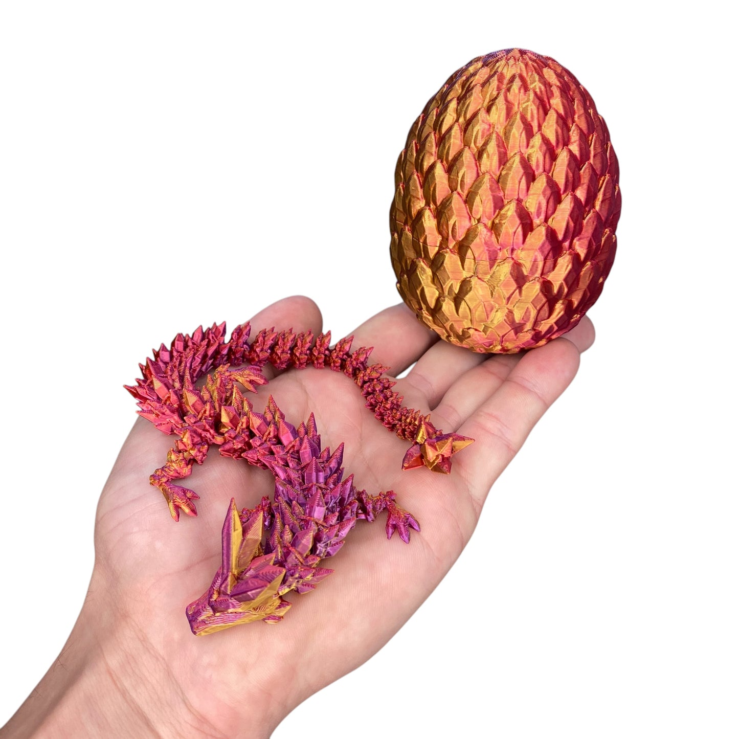 Crystal Dragon & Egg – Poseable 3D Printed Toy | Mystery or Choose Your Color – Collectible Figurine Gift