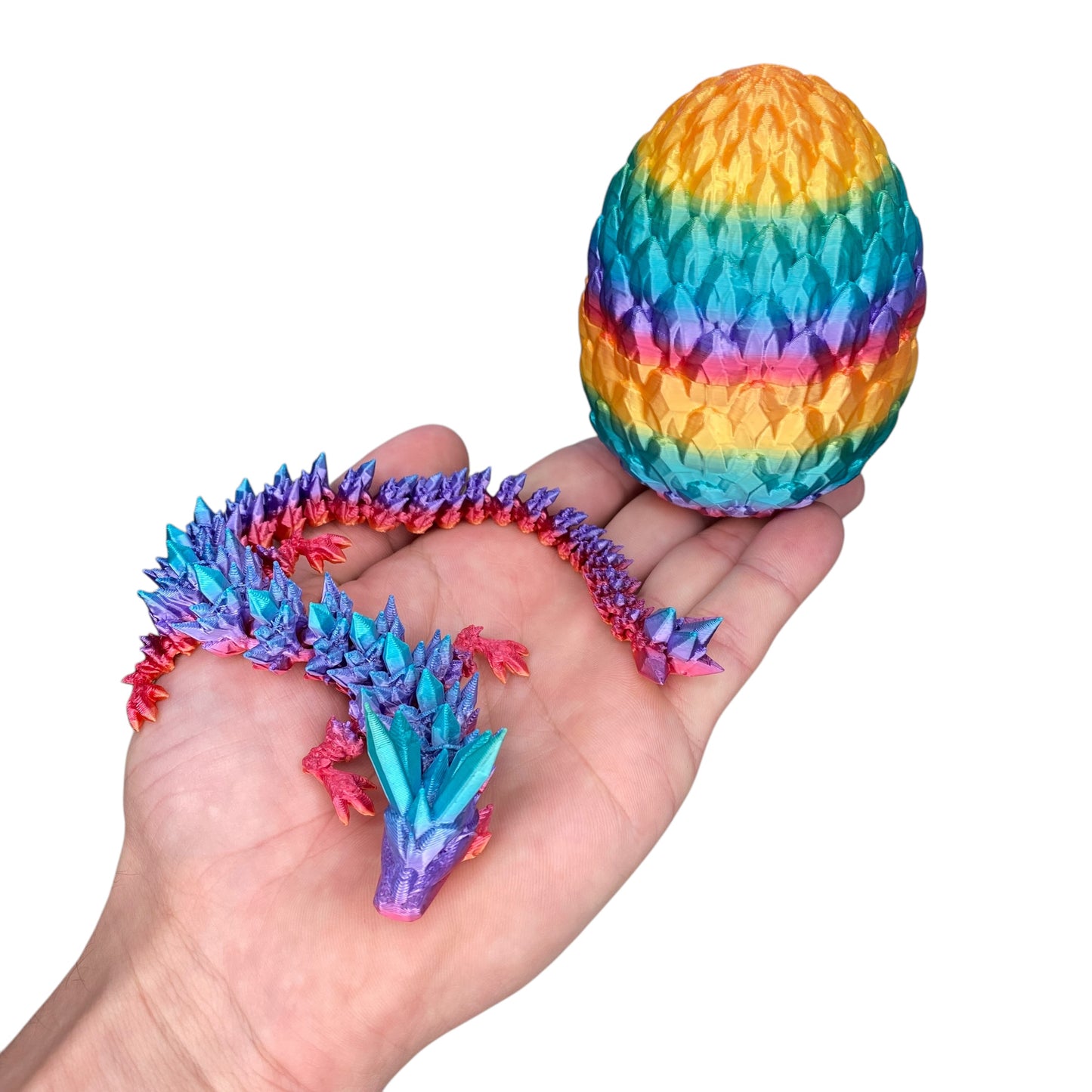 Crystal Dragon & Egg – Poseable 3D Printed Toy | Mystery or Choose Your Color – Collectible Figurine Gift