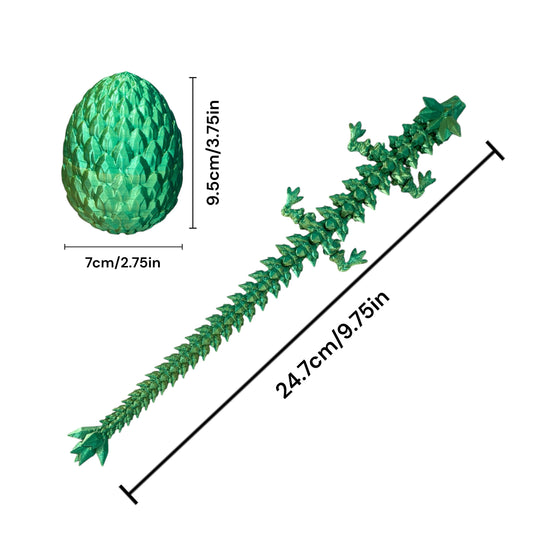 Crystal Dragon & Egg – Poseable 3D Printed Toy | Mystery or Choose Your Color – Collectible Figurine Gift