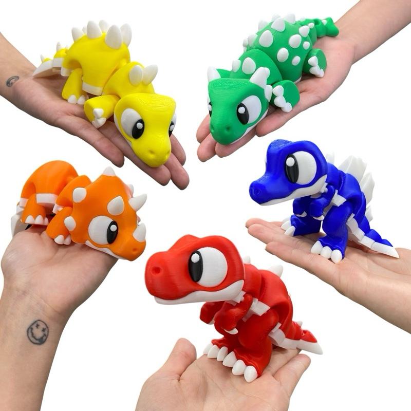 Jumbo Collectible Figurines – Cute 3D Printed Dinos & Animals – Articulated, Colorful, Limited Edition