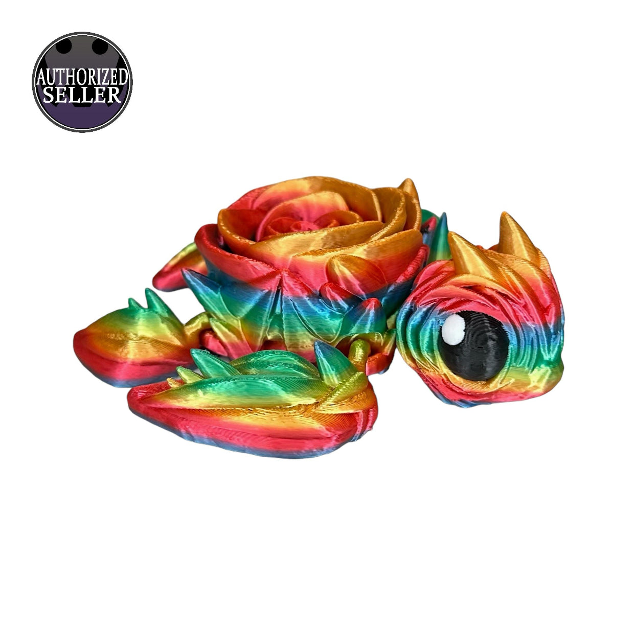 Rainbow Rose Turtle – Articulated 3D Figurine | Small to Mega – Pastel, Silky, Glitter