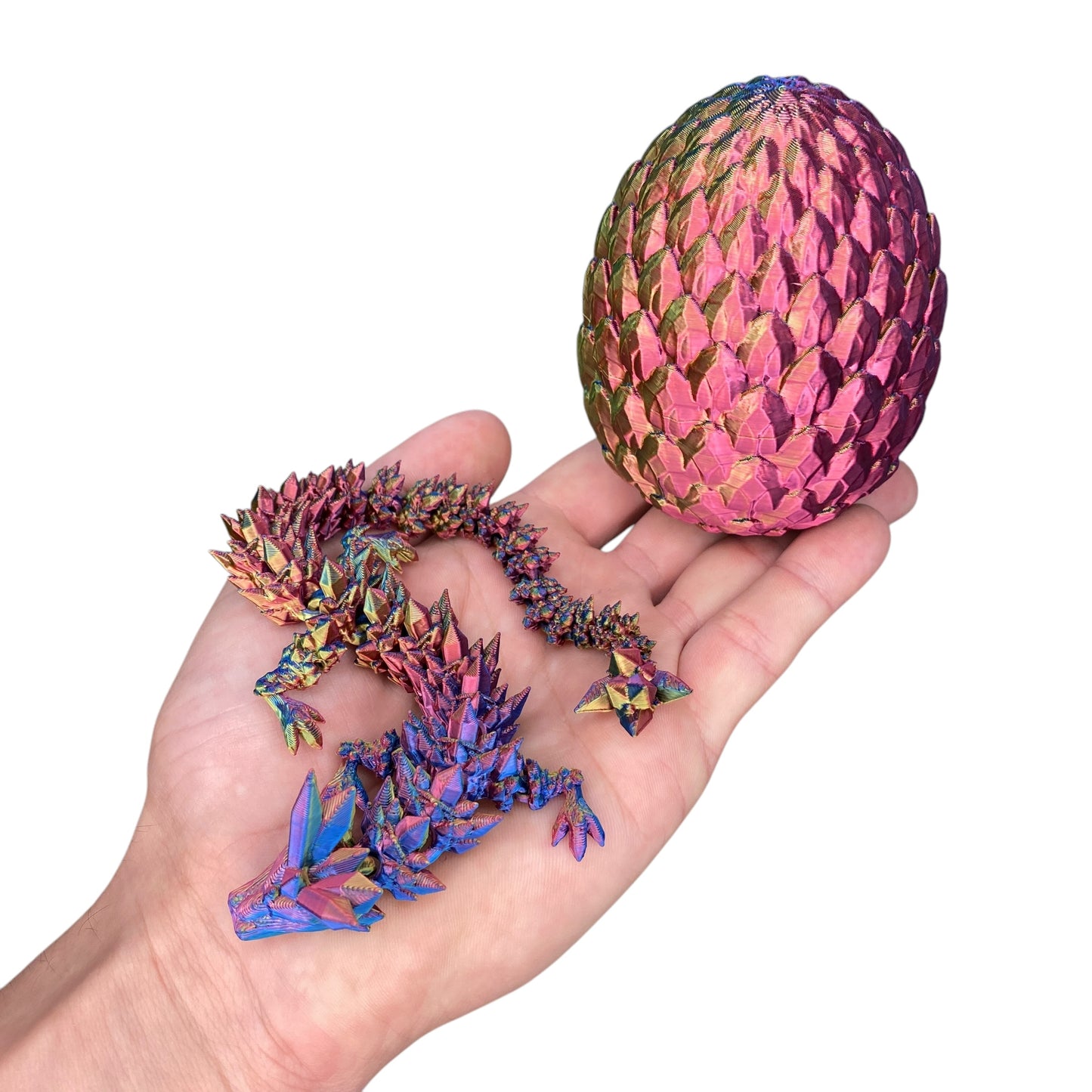 Crystal Dragon & Egg – Poseable 3D Printed Toy | Mystery or Choose Your Color – Collectible Figurine Gift