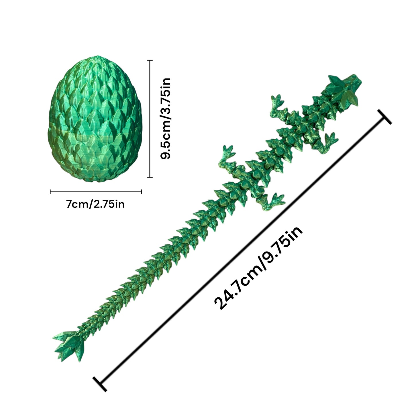 Crystal Dragon & Egg – Poseable 3D Printed Toy | Mystery or Choose Your Color – Collectible Figurine Gift