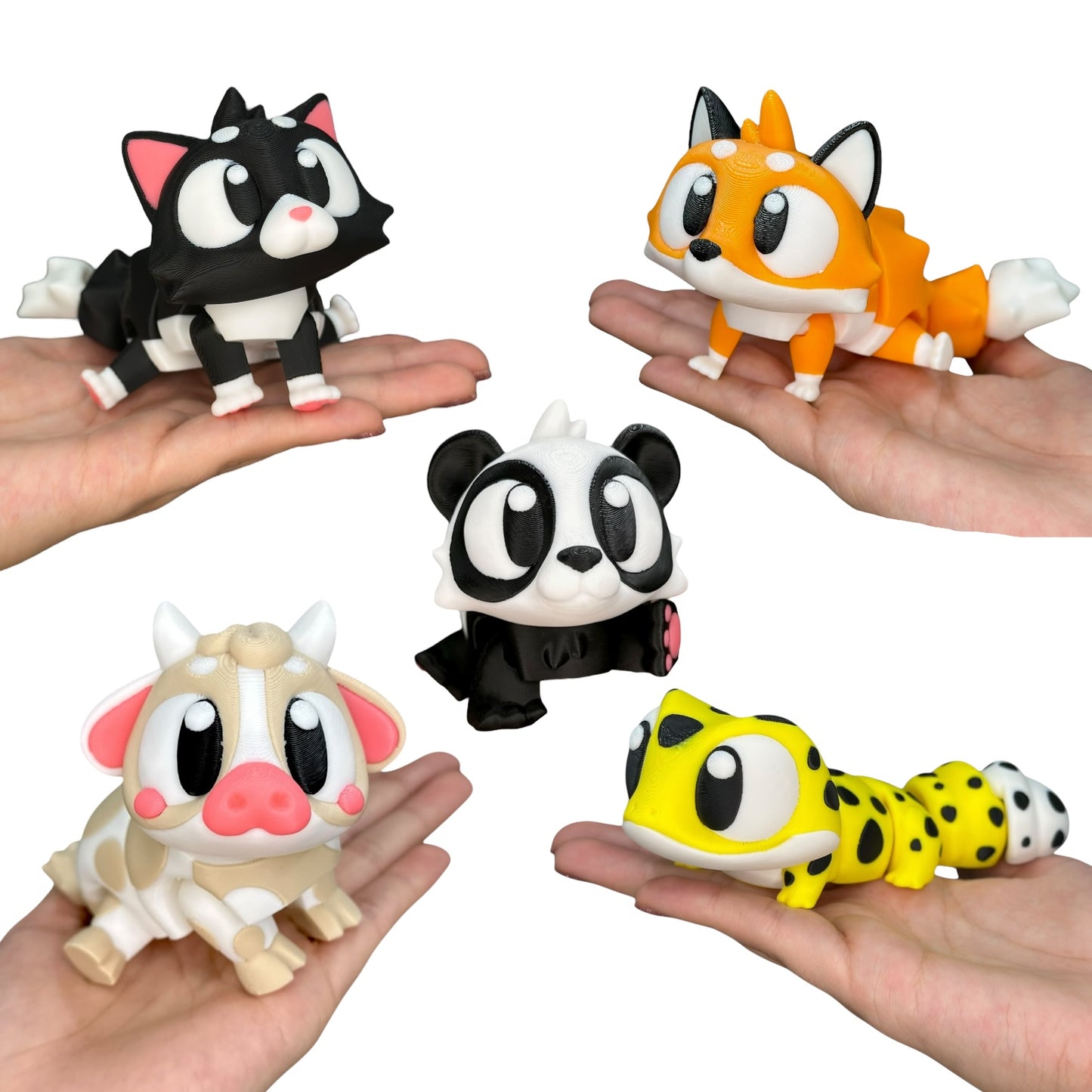 Jumbo Collectible Figurines – Cute 3D Printed Dinos & Animals – Articulated, Colorful, Limited Edition