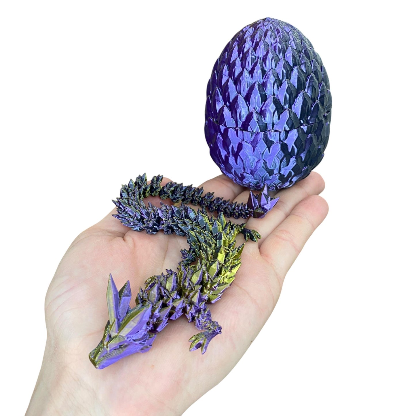 Crystal Dragon & Egg – Poseable 3D Printed Toy | Mystery or Choose Your Color – Collectible Figurine Gift